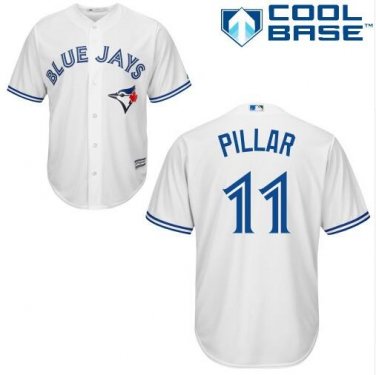 Size L Kevin Pillar #11 Toronto Blue Jays Cool Base Player Men's Jersey White