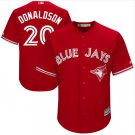 Size M Josh Donaldson #20 Toronto Blue Jays Cool Base Player Men's Jersey Scarlet