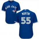 Size L Russell Martin #55 Toronto Blue Jays Cool Base Player Men's Jersey Royal