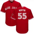 Size L Russell Martin #55 Toronto Blue Jays Cool Base Player Men's Jersey Scarlet