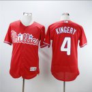 Size M Scott Kingery #4 Philadelphia Phillies Cool Base Player Men's Jersey Scarlet