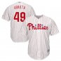 Size XXXL Jake Arrieta #49 Philadelphia Phillies Cool Base Player Men's Jersey White