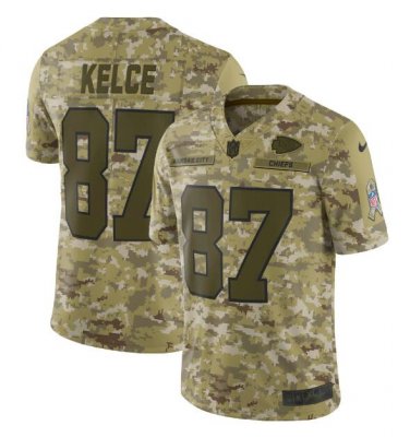 Size M Men's Travis Kelce #87 Kansas City Chiefs Salute to Service Limited Jersey Camo