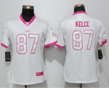 Size XXL Women's Travis Kelce #87 Kansas City Chiefs Limited Player Jersey White