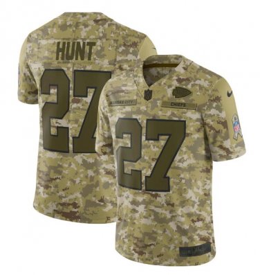 Size M Men's Kareem Hunt #27 Kansas City Chiefs Salute to Service Limited Jersey Camo