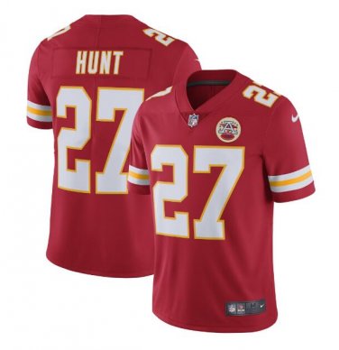 Size L Men's Kareem Hunt #27 Kansas City Chiefs Limited Jersey Red