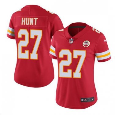 Size M Women's Kareem Hunt #27 Kansas City Chiefs Limited Player Jersey Red