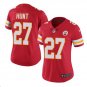 Size L Women's Kareem Hunt #27 Kansas City Chiefs Limited Player Jersey Red