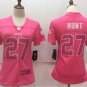Size M Women's Kareem Hunt #27 Kansas City Chiefs Limited Player Jersey Pink
