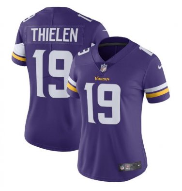 Size L Women's Adam Thielen #19 Minnesota Vikings Limited Player Jersey Purple