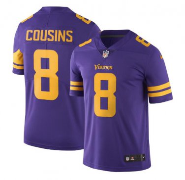 Size S Men's Kirk Cousins #8 Minnesota Vikings Color Rush Limited Jersey Purple