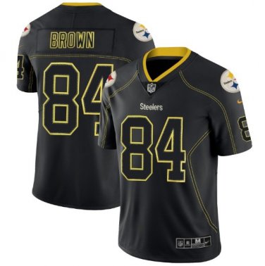 Size L Men's Antonio Brown #84 Pittsburgh Steelers Limited Jersey Black Shadow