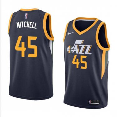 Size S Men's Donovan Mitchell #45 Utah Jazz Swingman Jersey Icon Edition Navy