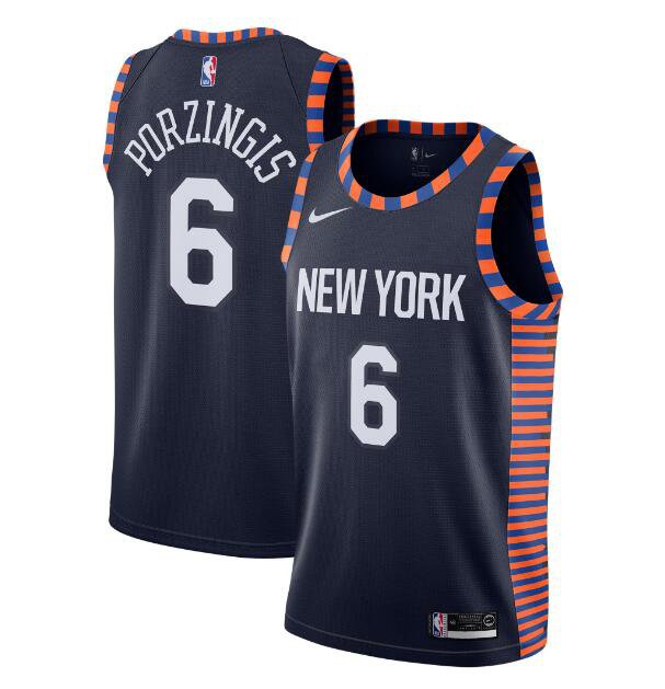 Size M Men's Kristaps Porzingis #6 New York Knicks 2018/19 Swingman ...