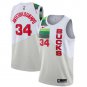 Size L Men's Giannis Antetokounmpo #34 Milwaukee Bucks 2018/19 Swingman Jersey Earned Edition White
