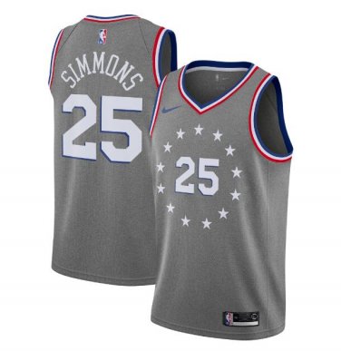 Size XL Men's Ben Simmons #25 Philadelphia 76ers 2018/19 Swingman Jersey City Edition Gray