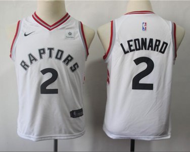 Size L Youth Kawhi Leonard #2 Toronto Raptors Swingman Jersey Association Edition White