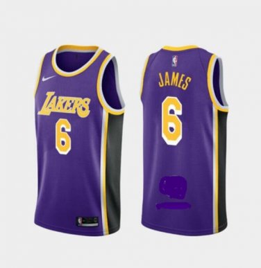Men's LeBron James #6 Los Angeles Lakers 2019/20 Swingman Jersey Purple Statement Edition