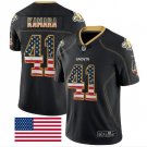 Men's Alvin Kamara #41 New Orleans Saints Limited Player Jersey Black USA Flag