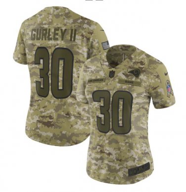 Women's Todd Gurley II #30 Los Angeles Rams Salute to Service Limited Player Jersey Camo