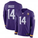 Men's Stefon Diggs #14 Minnesota Vikings Therma Long Sleeve Player Jersey Purple