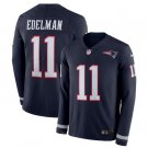 Men's Julian Edelman #11 New England Patriots Therma Long Sleeve Player Jersey Navy