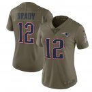 Women's Tom Brady #12 New England Patriots Limited Player Jersey Olive