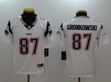Youth Rob Gronkowski #87 New England Patriots Limited Player Jersey White