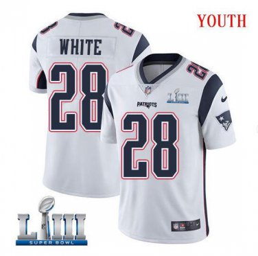 Youth James White #28 New England Patriots Limited Player Jersey White