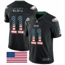Men's Carson Wentz #11 Philadelphia Eagles Limited Player Jersey Black USA Flag