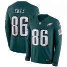 Men's Zach Ertz #86 Philadelphia Eagles Therma Long Sleeve Player Jersey Midnight Green