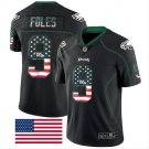 Men's Nick Foles #9 Philadelphia Eagles Limited Player Jersey Black USA Flag