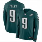 Men's Nick Foles #9 Philadelphia Eagles Therma Long Sleeve Player Jersey Midnight Green