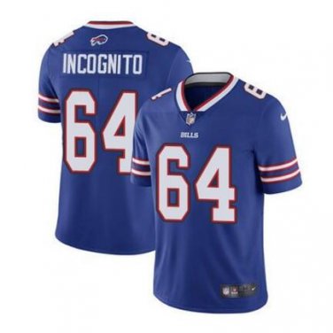 Men's Richie Incognito #64 Buffalo Bills Limited Player Jersey Royal