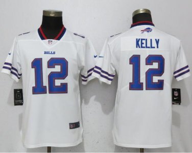 Women's Jim Kelly #12 Buffalo Bills Limited Player Jersey White
