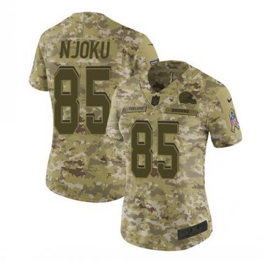 Women's David Njoku #85 Cleveland Browns Salute to Service Limited Player Jersey Camo