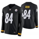 Men's Antonio Brown #84 Pittsburgh Steelers Therma Long Sleeve Player Jersey Brown