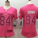 Women's Antonio Brown #84 Pittsburgh Steelers Limited Player Jersey Pink