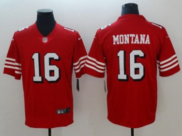 Men's Joe Montana #16 San Francisco 49ers Color Rush Limited Player Jersey Red