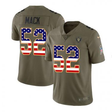 Men's Khalil Mack #52 Oakland Raiders Limited Player Jersey Olive
