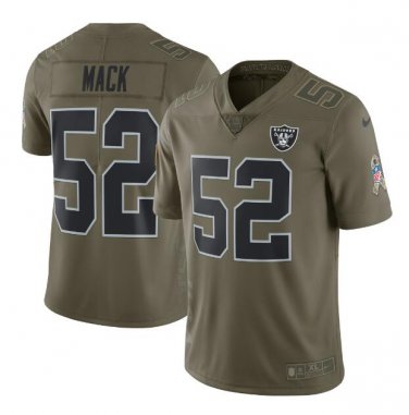Men's Khalil Mack #52 Oakland Raiders Limited Player Jersey Olive