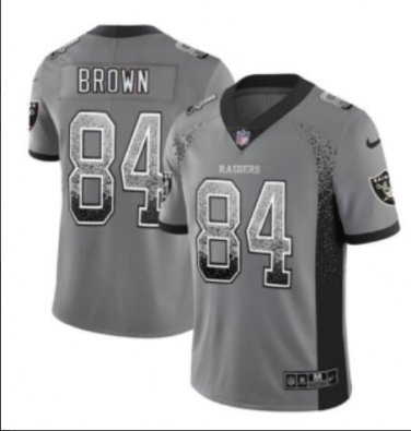Men's Antonio Brown #84 Oakland Raiders Limited Player Jersey Gray Drift Fashion