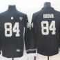 Men's Antonio Brown #84 Oakland Raiders Therma Long Sleeve Player Jersey Black