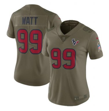 Women's J.J. Watt #99 Houston Texans Limited Player Jersey Olive