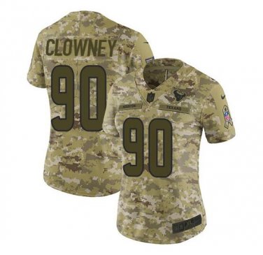 Women's Jadeveon Clowney #90 Houston Texans Salute to Service Limited Player Jersey Camo