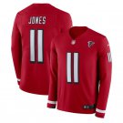 Men's Julio Jones #11 Atlanta Falcons Therma Long Sleeve Player Jersey Red