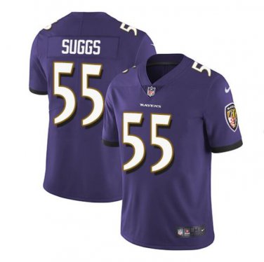 Men's Terrell Suggs #55 Baltimore Ravens Limited Player Jersey Purple