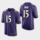 Men's Marquise Brown #15 Baltimore Ravens 2019 Game Player Jersey Purple