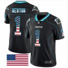 Men's Cam Newton #1 Carolina Panthers Limited Player Jersey Black USA Flag