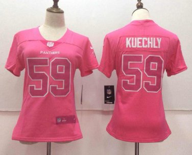 Women's Luke Kuechly #59 Carolina Panthers Limited Player Jersey Pink